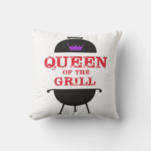Queen Of The Grill, Purple Crown Red Cushion