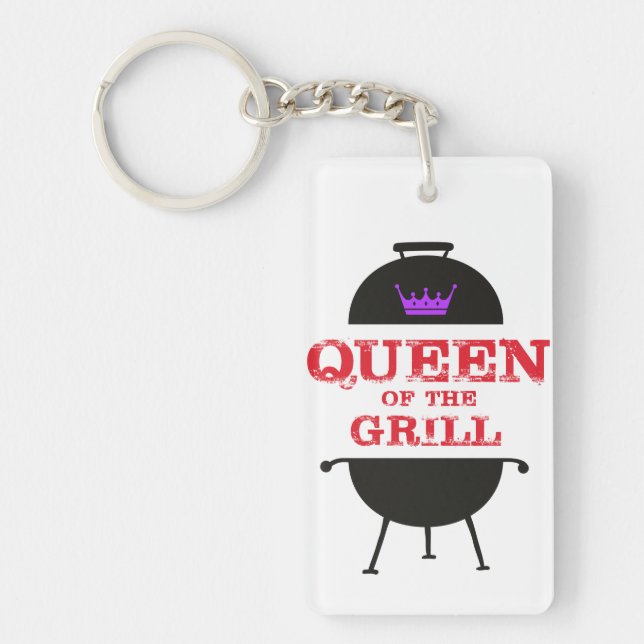 Queen Of The Grill, Purple Crown Red Key Ring (Front)