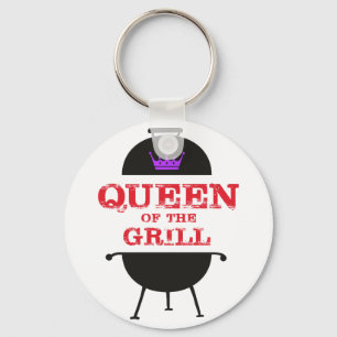 Queen Of The Grill, Purple Crown Red Key Ring