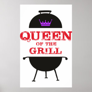Queen Of The Grill, Purple Crown Red Poster
