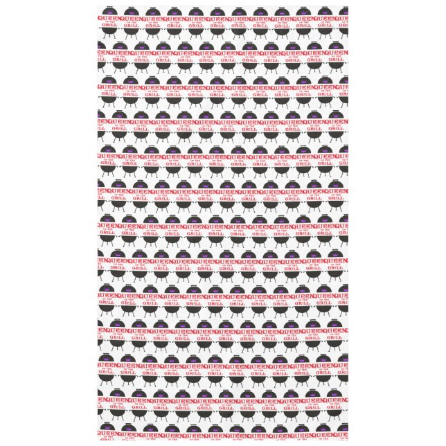 Queen Of The Grill, Purple Crown Red Tablecloth (Front)