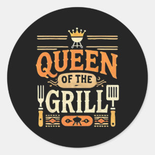 Queen Of The Grill Smoked Byrbecue Meat Bbq 1 Classic Round Sticker