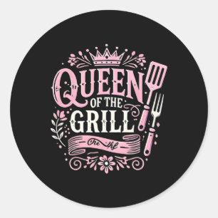 Queen Of The Grill Smoked Byrbecue Meat Bbq Classic Round Sticker