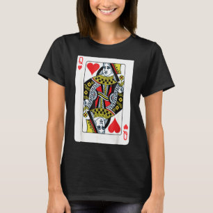Queen Of The Hearts Playing Card Poker T-Shirt