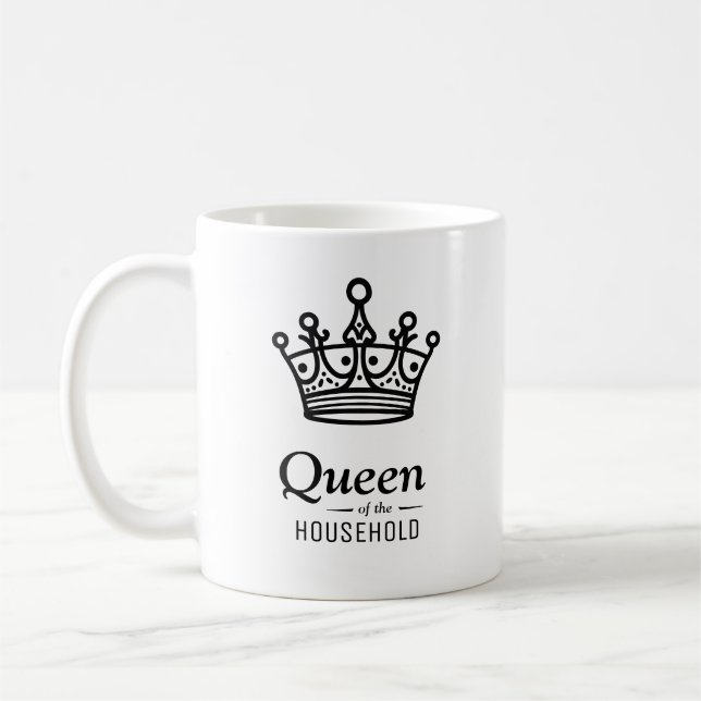Queen of the household | Personalised coffee mug (Left)