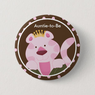 QUEEN OF THE JUNGLE Baby Shower Button