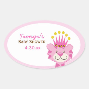Queen of the Jungle Custom Oval Favour Sticker