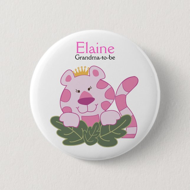 QUEEN OF THE JUNGLE NAME TAG Personalised Button (Front)