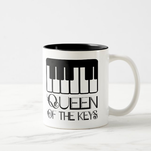Queen of the Keys Piano Two-Tone Coffee Mug (Right)