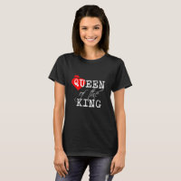 Queen Of The King red heart and a crown black
