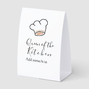Queen of the kitchen chef cooking add name crown 