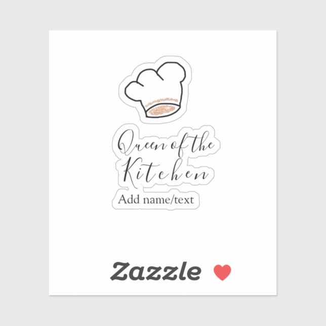 Queen of the kitchen chef cooking add name crown  (Sheet)