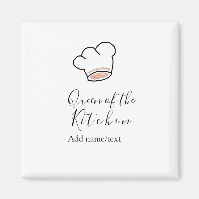 Queen of the kitchen chef cooking add name crown  magnet (Front)