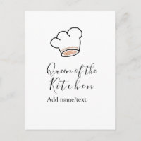 Queen of the kitchen chef cooking add name crown