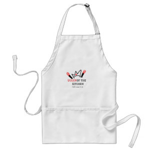 Queen of the kitchen chef cooking add name crown standard apron