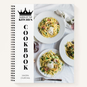 Queen of The Kitchen Cookbook Recipe Personalized Notebook
