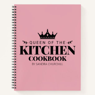 Queen of The Kitchen Cookbook Recipe Personalized Notebook