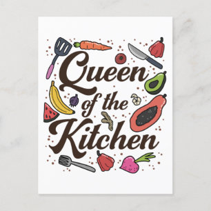 Queen Of The Kitchen Cooking Lover Funny Chef Postcard