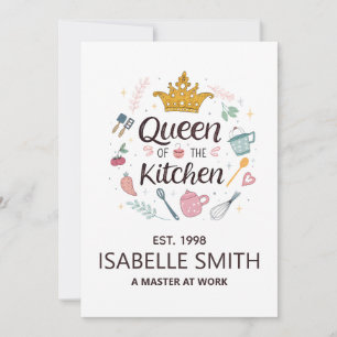 Queen of the Kitchen Custom Name Design Holiday Card