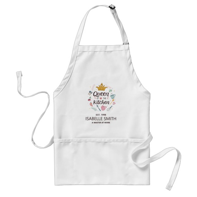 Queen of the Kitchen Custom Name Design Standard Apron (Front)
