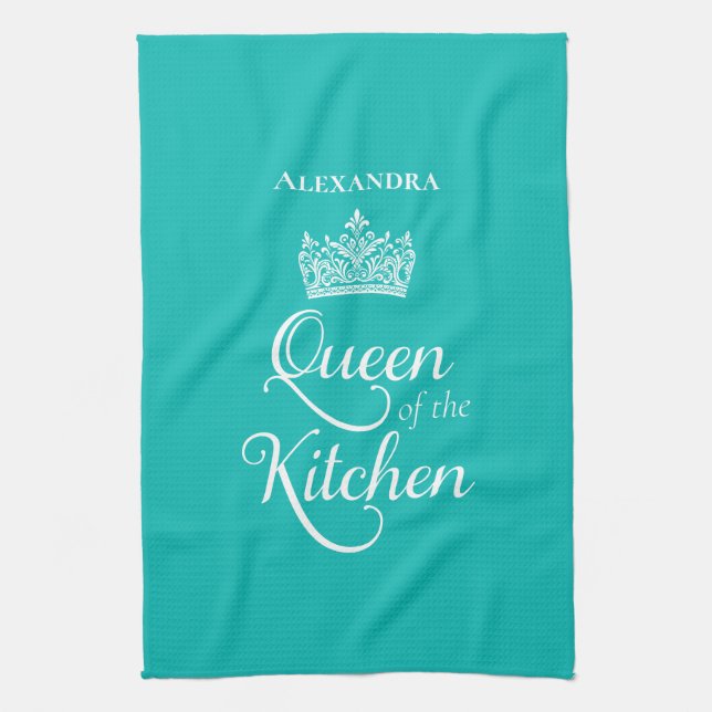 Queen of the Kitchen Custom Tea Towel (Vertical)