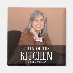 Queen of the Kitchen Editable Photo Name Design Magnet