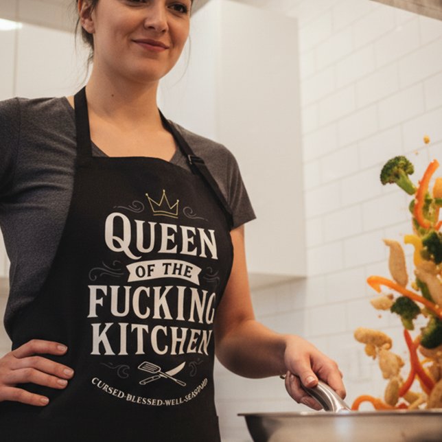 Queen of the Kitchen Funny Custom Name Apron (Creator Uploaded)