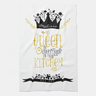 Queen of the Kitchen | Gold & Black Tea Towel