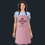 Queen of The Kitchen Lady Chef Personalised Pink Apron<br><div class="desc">Perfect gift for your mum,  grandma,  sister,  or any important lady in your life who loves to cook! Queen of the Kitchen Apron. Easy to personalise!</div>