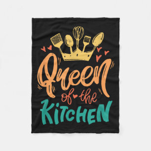 Queen Of The Kitchen Mum Mother Chef Mothers Day Fleece Blanket