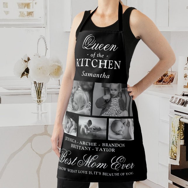 Queen of the Kitchen Mum Photo Collage Apron (Creator Uploaded)