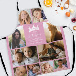 Queen of the Kitchen Photo Collage Apron<br><div class="desc">Embrace the joy of cooking with our modern photo collage pink apron, a perfect blend of style and sentimentality. Fully customisable with your cherished photos, this apron boasts the endearing words, 'Queen of the kitchen'. Accented with a crown to signify your culinary kingdom, it also features a heart-warming quote, 'the...</div>