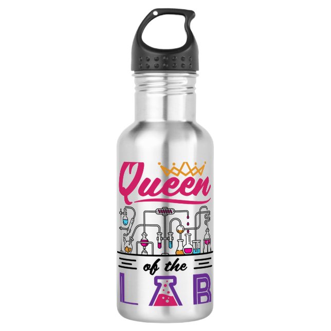 Queen of the Lab Laboratory Technician Scientist 710 Ml Water Bottle (Front)