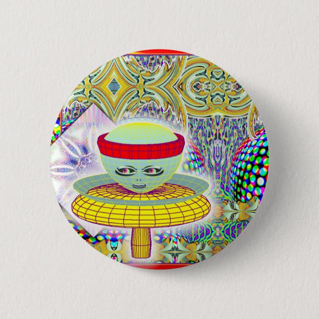 Queen of the Mushroom People 6 Cm Round Badge (Front)