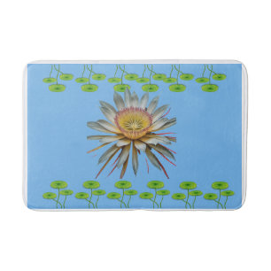 "Queen of the Night Floral Bathmat – Elegant Bloom