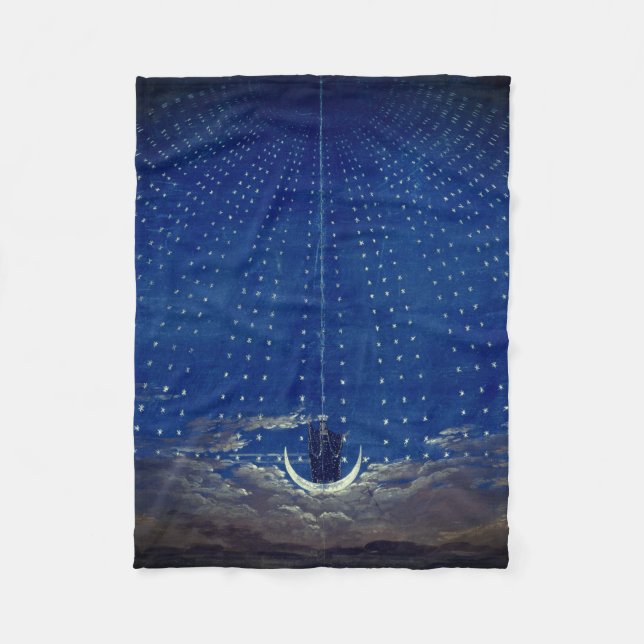 Queen of the Night Mozart Magic Flute Fleece Blanket (Front)