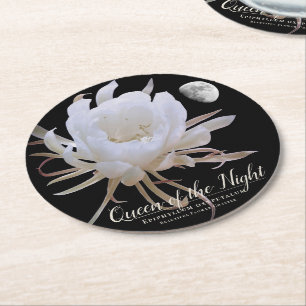 Queen of the Night Round Paper Coaster