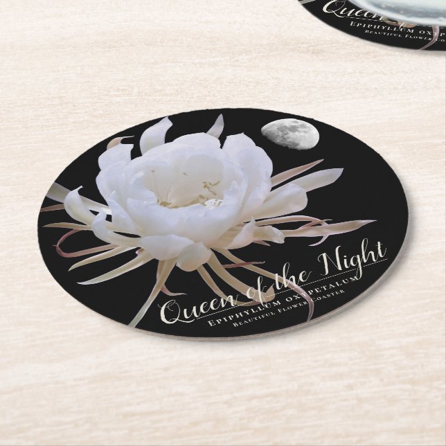 Queen of the Night Round Paper Coaster (Angled)