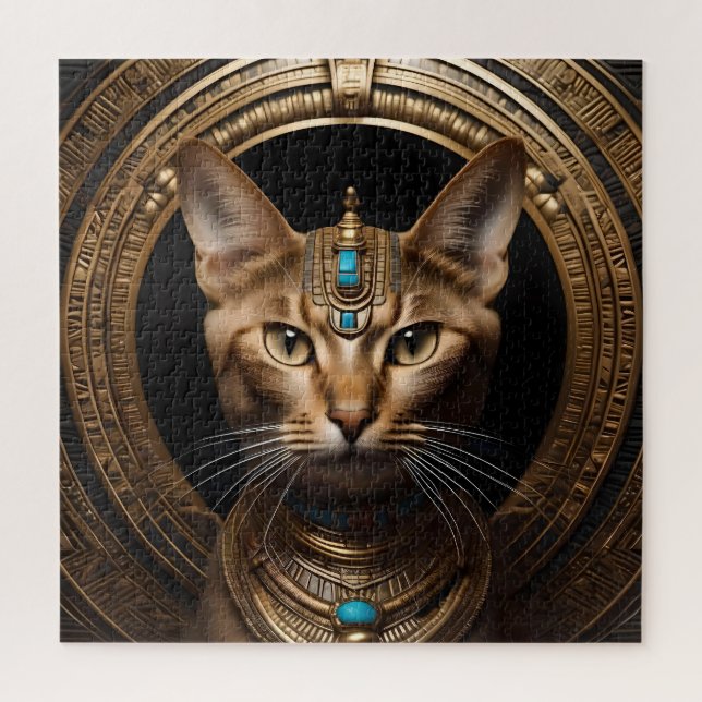 Queen of the Nile: Cleopatra the Cat in Headdress Jigsaw Puzzle (Vertical)