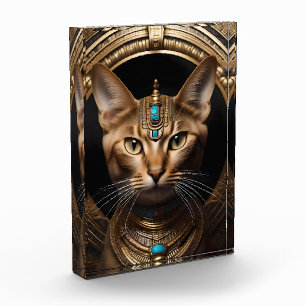 Queen of the Nile: Cleopatra the Cat in Headdress Photo Block