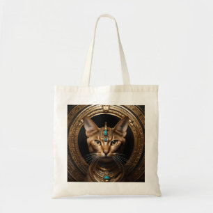 Queen of the Nile: Cleopatra the Cat in Headdress Tote Bag