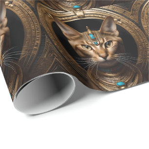 Queen of the Nile: Cleopatra the Cat in Headdress Wrapping Paper