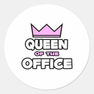 Queen of the Office Classic Round Sticker