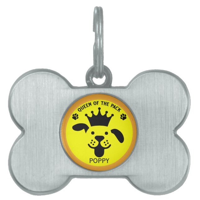 Queen Of The Pack Dog Pet ID Tag (Front)