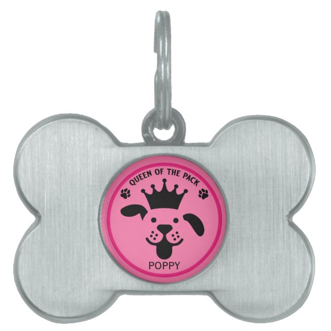 Queen Of The Pack Dog Pet ID Tag (Front)
