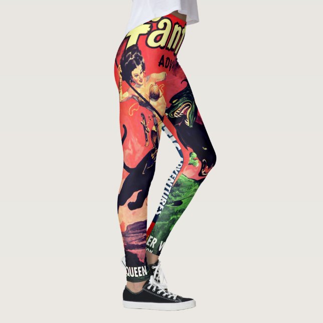 Queen of the Panther World:  Fantasy Pulp Fiction Leggings (Right)