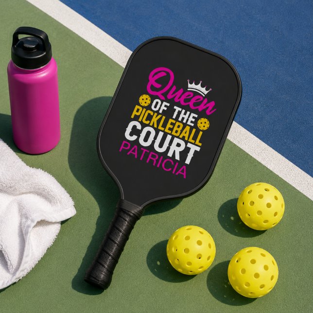 Queen of the Pickleball Court Fun Monogram Name   Paddle (Personalize with a name.  See the collection for matching items.)