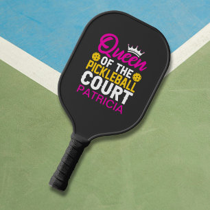 Queen of the Pickleball Court Fun Monogram Name   Pickleball Paddle