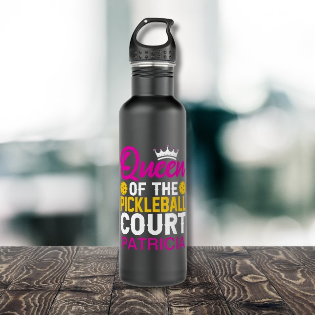 Queen of the Pickleball Court Personalised Name 710 Ml Water Bottle (Add a name to personalize.  See collection for other items)