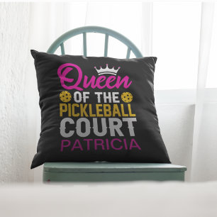 Queen of the Pickleball Court Personalised Name Cushion